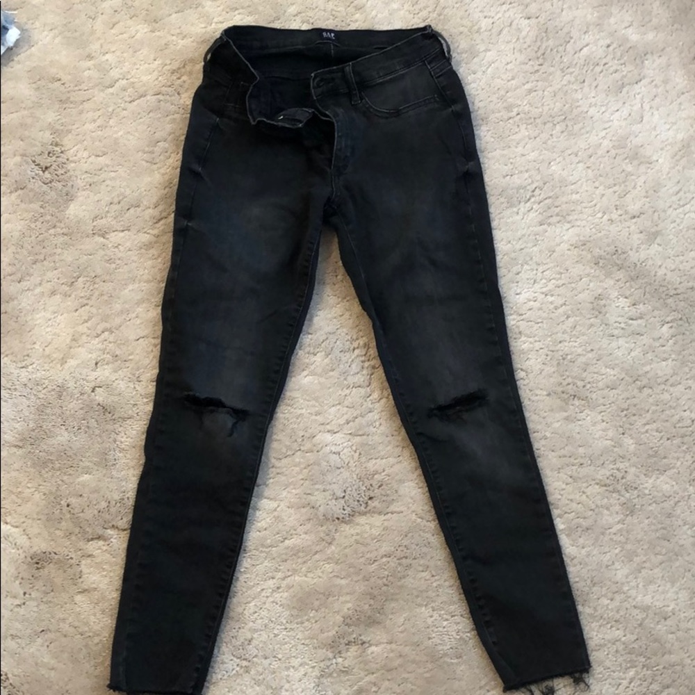 Black Ripped Denim Jeans